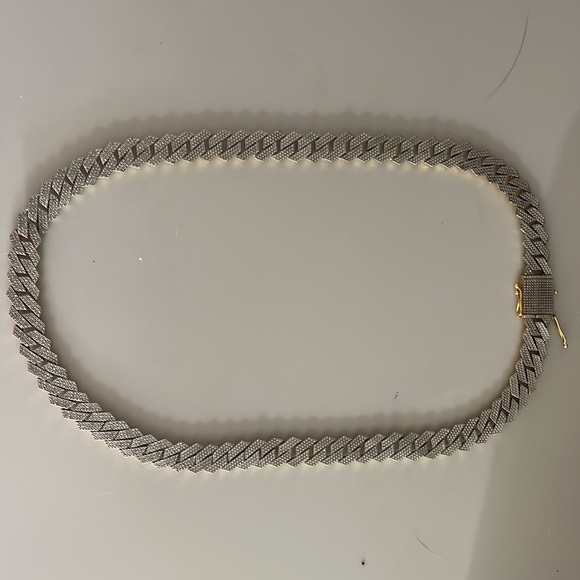 1 CT. T.W. Diamond Square Curb Link Chain Necklace in Sterling w/ 14K Gold Plate - Picture 2 of 5